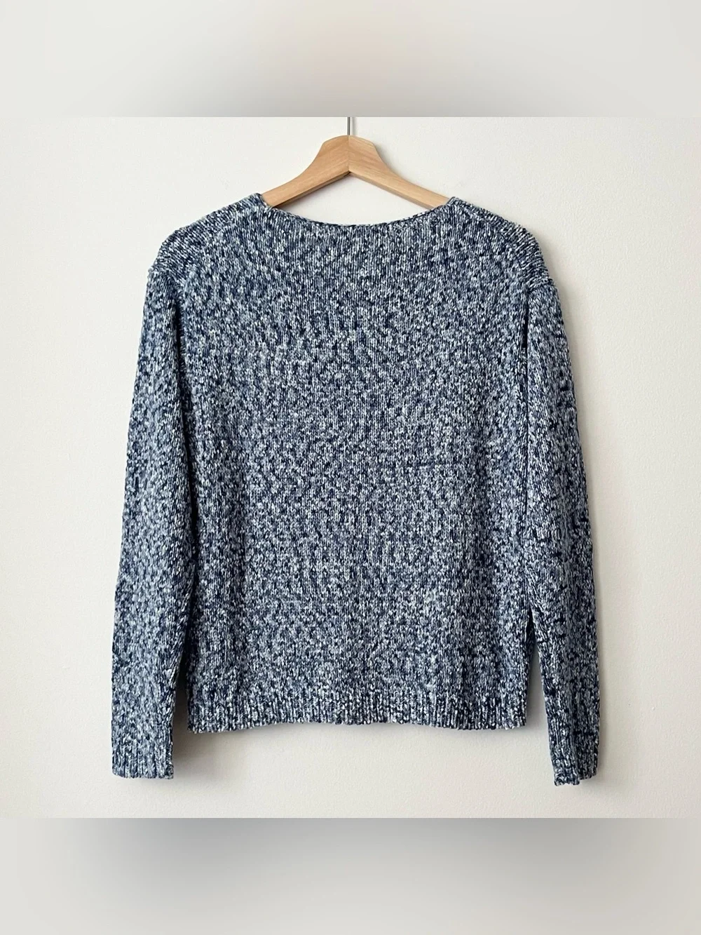 NWOT Uniqlo x Ines de la Fressance Women's Blue Denim Ribbon Knit Sweater Size M